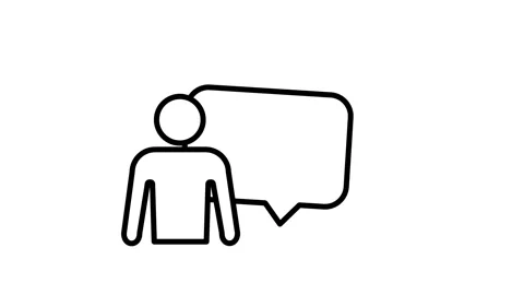 Person Feedback Speech Bubble Icon Video stock 343508544