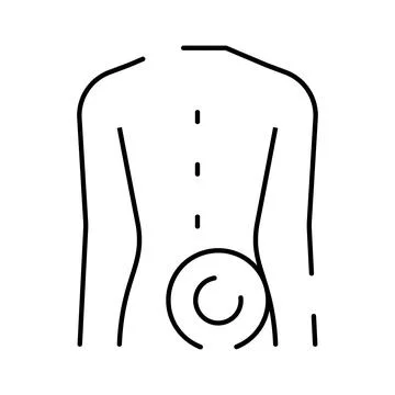 Person feeling back pain lower spine ache Stock Illustration