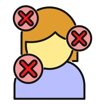 Person feeling rejection with multiple error crosses Stock Illustration