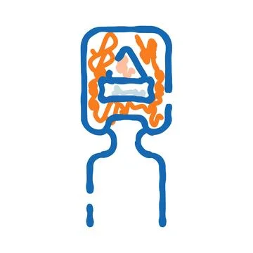 Person feeling stress with thoughts inside head Stock Illustration