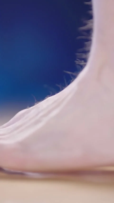 Person feet with fallen arch spin around Video stock 324960970