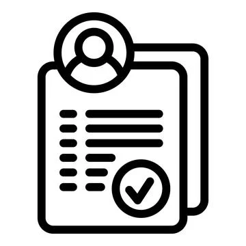 Person file icon outline vector. Credit finance Illustrazione stock