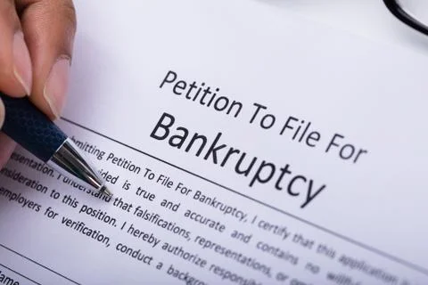 Person Filling Bankruptcy Form Stock Photos
