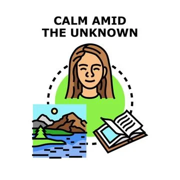 Person finding calm exploring new knowledge Stock Illustration