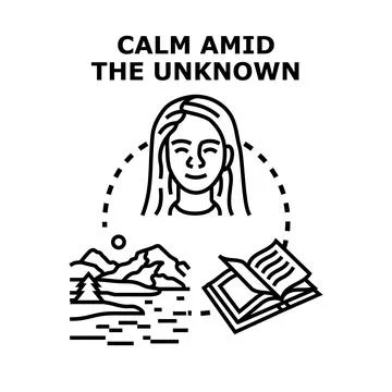Person finding calm exploring new knowledge Stock Illustration
