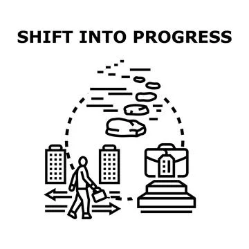 Person finding career path shifting into progress concept Stock Illustration
