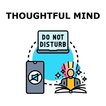 Person finding deep focus avoiding digital distractions Stock Illustration
