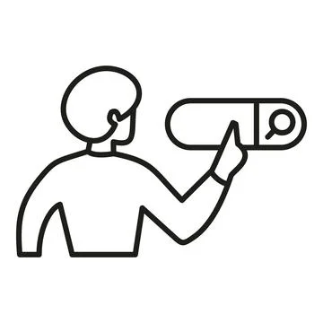 Person finding information using online search bar Stock Illustration