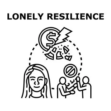 Person finding lonely resilience enduring financial difficulty Stock Illustration