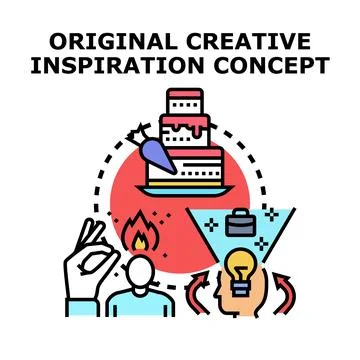 Person finding original creative inspiration concept idea Stock Illustration
