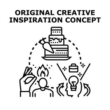 Person finding original creative inspiration concept idea イラスト素材