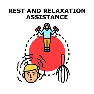Person finding personal rest and relaxation assistance Stock Illustration