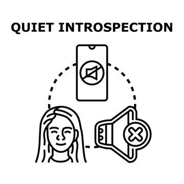 Person finding quiet introspection avoiding digital noise Stock Illustration