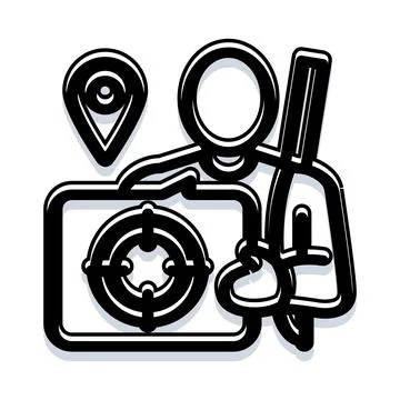 Person finding target location with digital marketing strategy Stock Illustration