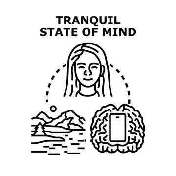 Person finding tranquil state of mind through mindfulness Ilustración de archivo