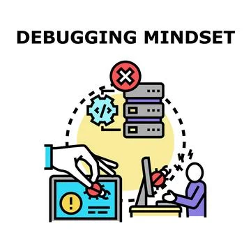 Person fixing bugs in programming code development 스톡 일러스트