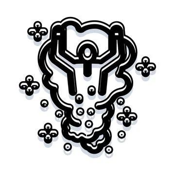 Person floating in cloud bubble energy smoke Illustrazione stock