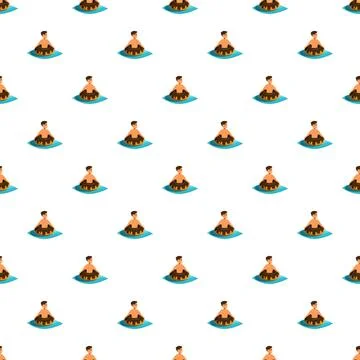 Person floating on inflatable ring pattern for summer vacation イラスト素材