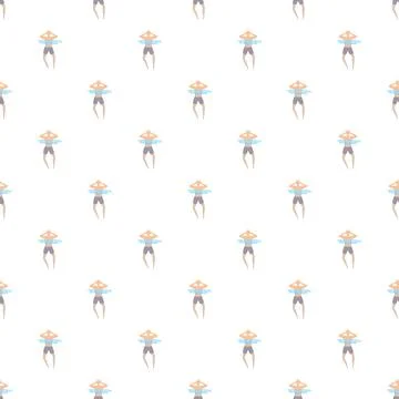 Person floating in water seamless pattern background 스톡 일러스트