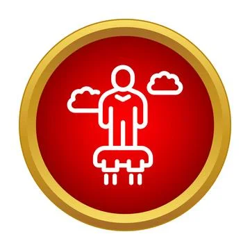 Person flying on hoverboard through technology icon Stock Illustration