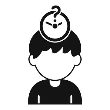 Person forgetting time concept with question mark clock イラスト素材