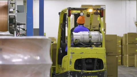 Person on Forklift Stock Footage 229654001
