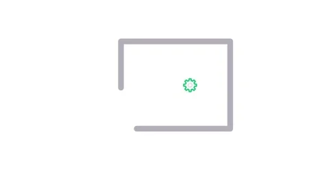 A person gazes at a computer screen displaying a gear icon, suggesting a fo.. Stock Footage 335011994