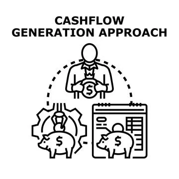 Person generating cash flow saving money approach Stock Illustration