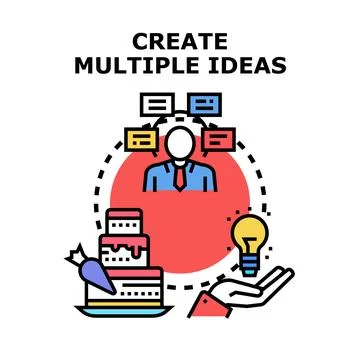 Person generating multiple business ideas creativity solution イラスト素材