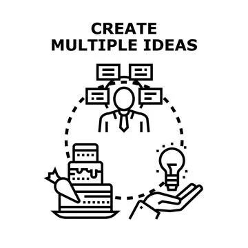 Person generating multiple business ideas creativity solution イラスト素材