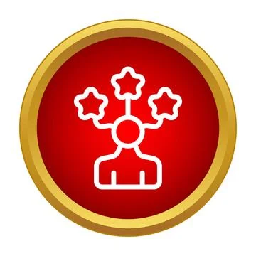 Person generating star ideas concept inside a circle Stock Illustration