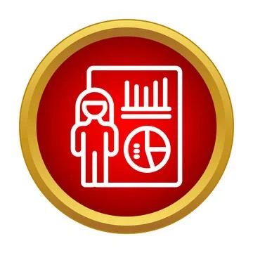 Person giving business data presentation with charts イラスト素材