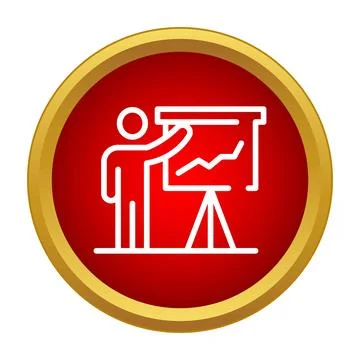 Person giving presentation explaining data on flip chart Illustrazione stock