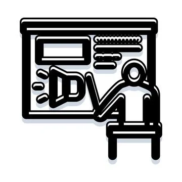 Person giving presentation lesson communication marketing icon Illustrazione stock