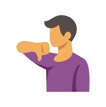 Person giving thumbs down gesture expressing dislike Stock Illustration