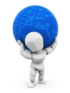 Person with globe Stock Illustration