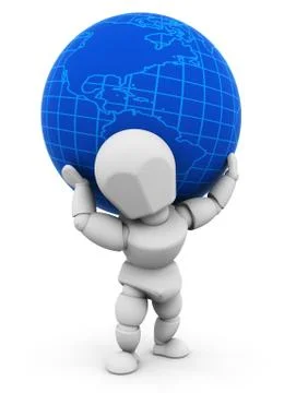 Person with globe Stock Illustration