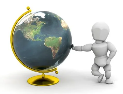 Person with globe Stock Illustration