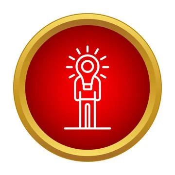 Person with glowing light bulb head representing idea 스톡 일러스트