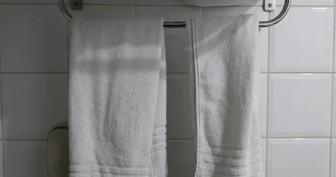 Person grabbing towel after shower2 Stock Footage 118963243