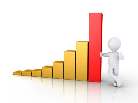 Person with a graphic chart Illustrazione stock