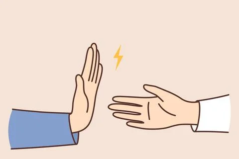 Person hand avoid handshake Stock Illustration