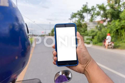 Person hand holding smartphone Stock Photos