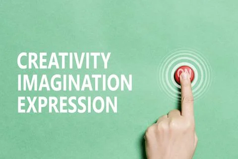 A person hand pushing red button Stock Photos