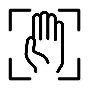 Person Handprint Scan Icon Vector Outline Illustration Stock Illustration
