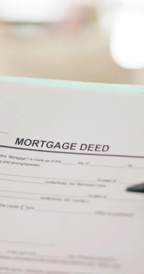 Person, hands and document with mortgage deed for legal contract, policy Stock Footage 339166284