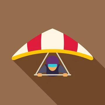 Person hang gliding in a flat design illustration Stock Illustration