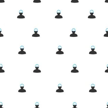 Person in Hardhat Flat Vector Seamless Pattern Stockillustratie