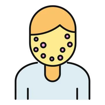 Person having acne problem on face skin Stock Illustration