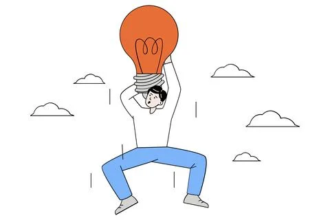 Person Having a Breakthrough or "Got an Idea" Moment Stockillustratie